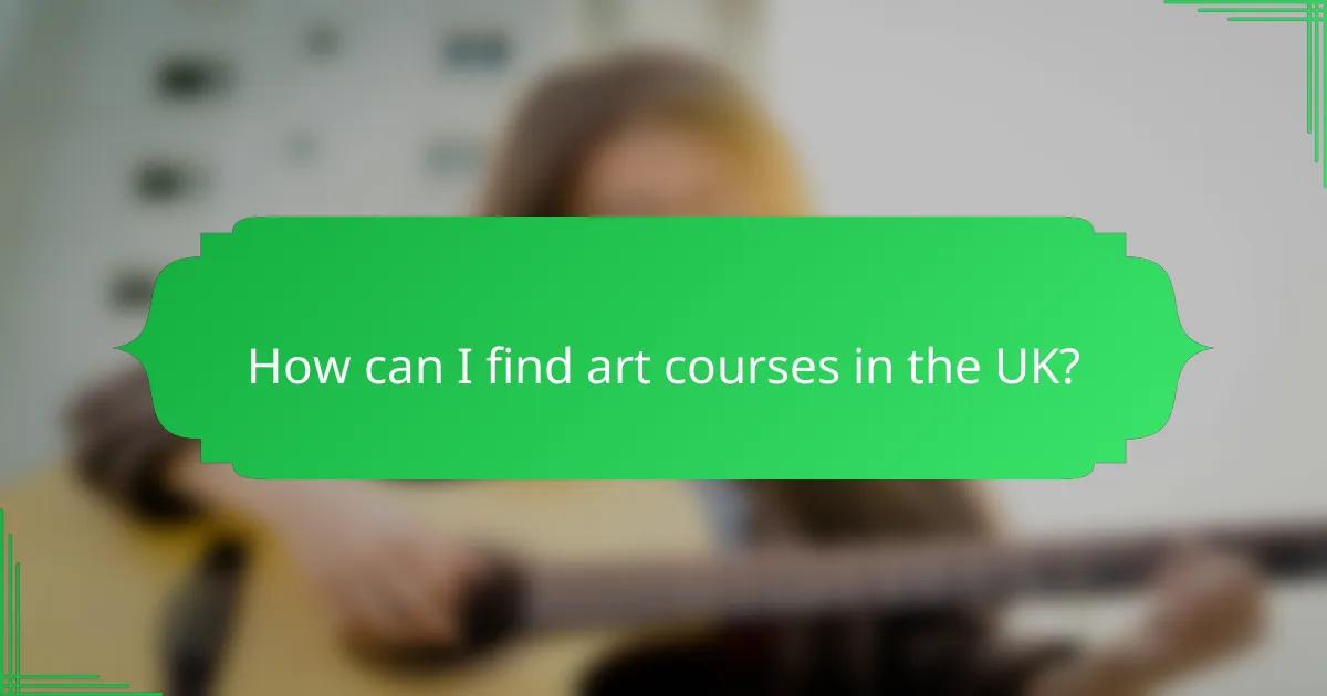 How can I find art courses in the UK?