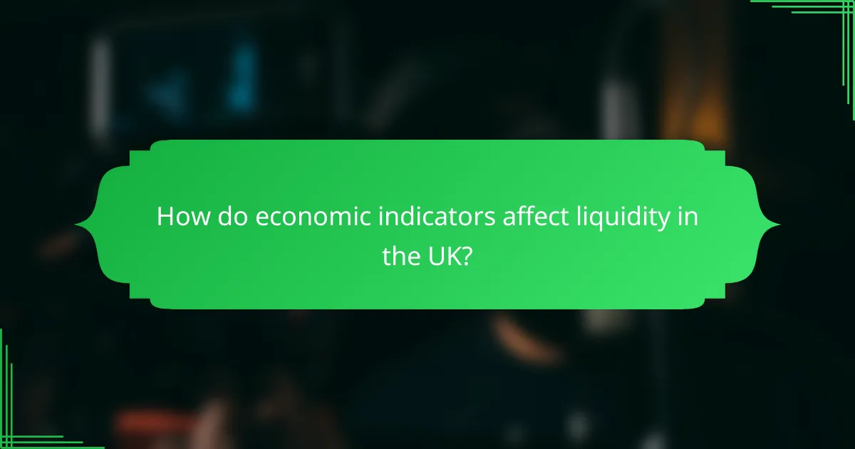 How do economic indicators affect liquidity in the UK?