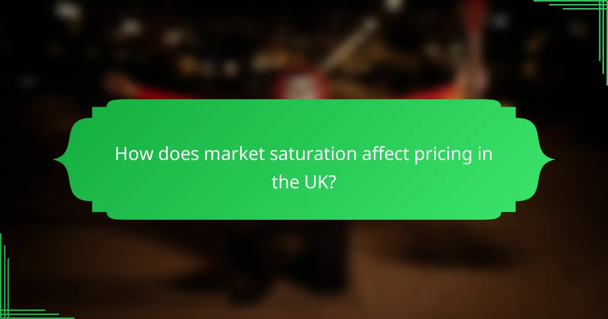 How does market saturation affect pricing in the UK?