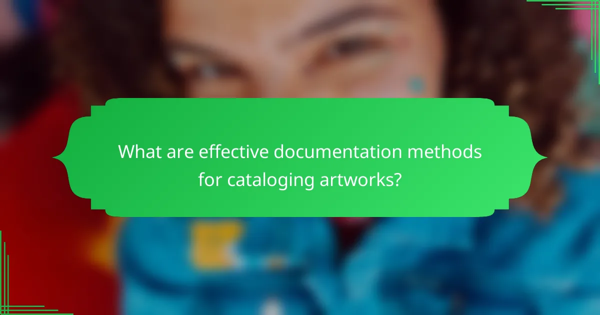 What are effective documentation methods for cataloging artworks?
