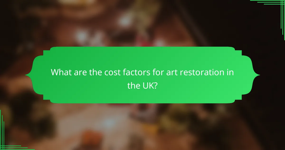 What are the cost factors for art restoration in the UK?