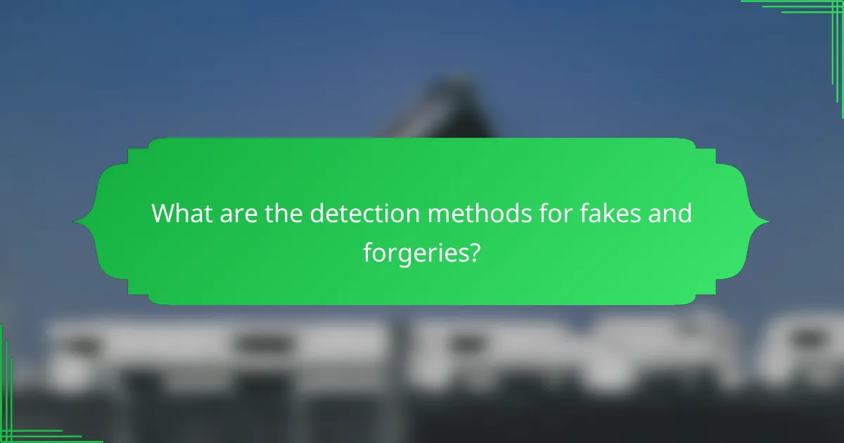 What are the detection methods for fakes and forgeries?