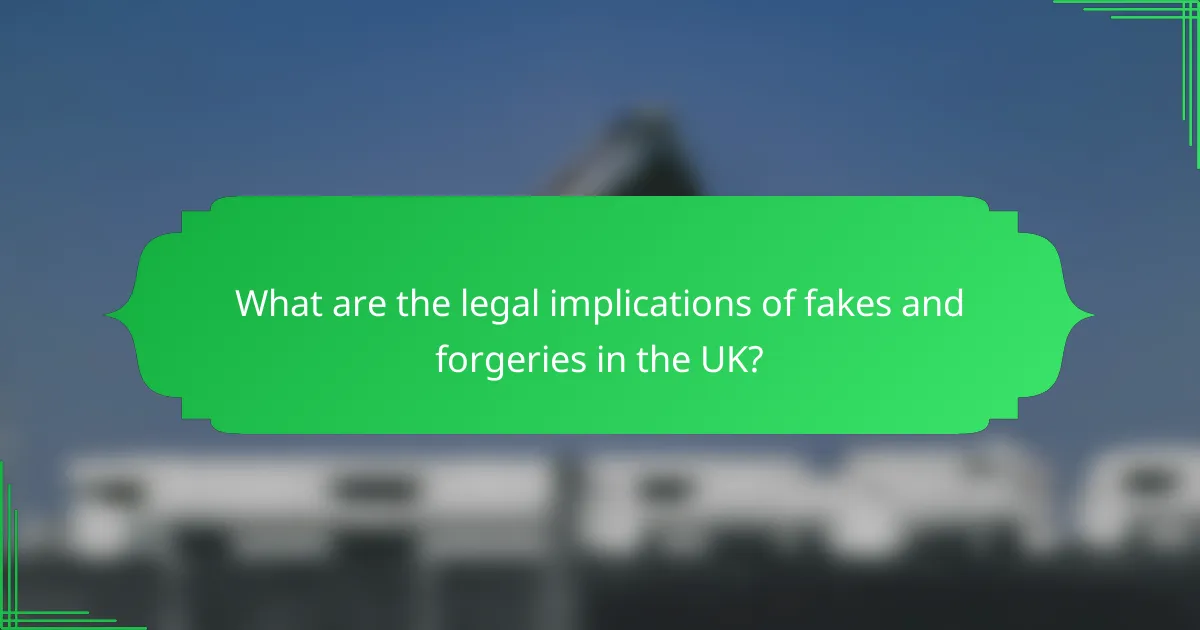 What are the legal implications of fakes and forgeries in the UK?