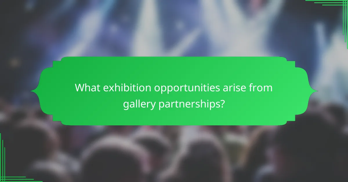 What exhibition opportunities arise from gallery partnerships?