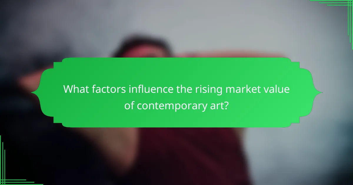 What factors influence the rising market value of contemporary art?