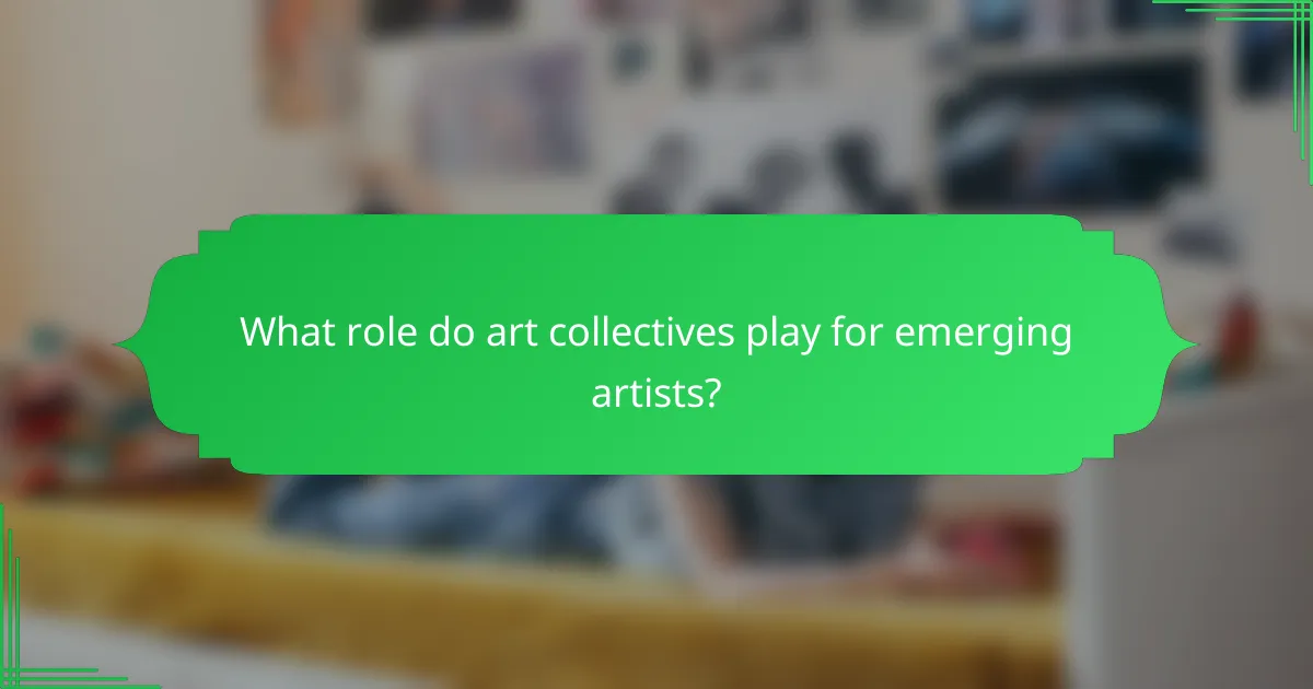 What role do art collectives play for emerging artists?